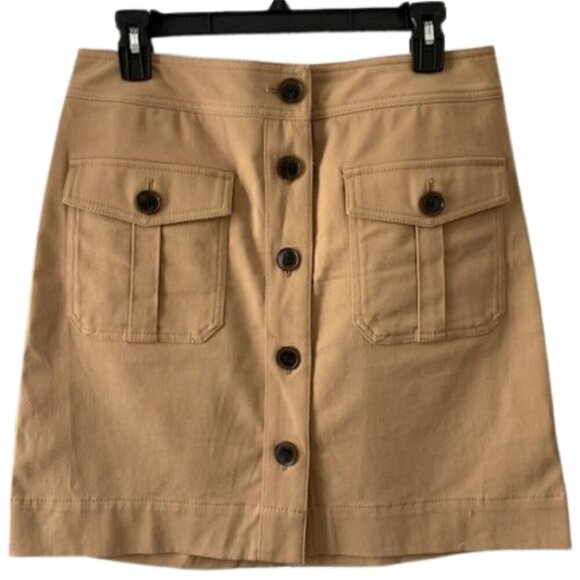 Ann Taylor Factory Dresses & Skirts - Ann Taylor Factory Camel Button Front Patch Pocket Mini Cargo Skirt Size 6